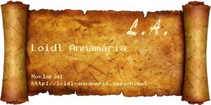 Loidl Annamária névjegykártya